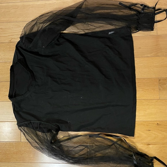 Black mesh long sleeve shirt size S - Picture 3 of 3